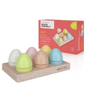 Merle Toys - Oeufs en bois colorés 1