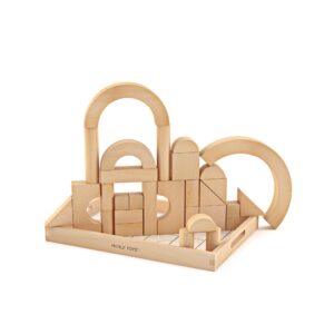 Merle Toys - Holzbausteine ab 2 Jahren, Bauklötze aus Holz, Montessori Spielzeug, Kreativ-Set aus 30 Bausteine 1