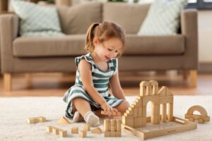 Merle Toys - Holzbausteine ab 2 Jahren, Bauklötze aus Holz, Montessori Spielzeug, Kreativ-Set aus 46 Bausteine 2