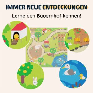 Merle Toys® Fädelspiel auf dem Bauernhof, Montessori Spielzeug für Kinder ab 2 Jahren, Motorikspielzeug aus Holz mit 12 Holzfiguren und Spielbrett 3