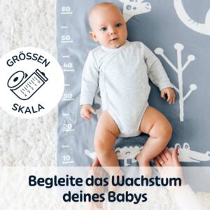 Merle Toys - Gestrickte Babydecke aus 100% Bio-Baumwolle, Kinderwagendecke, Kuscheldecke, Baby Decke Blau 2